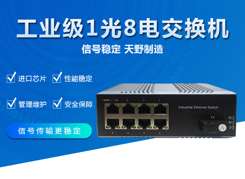 工业级千兆1光8电