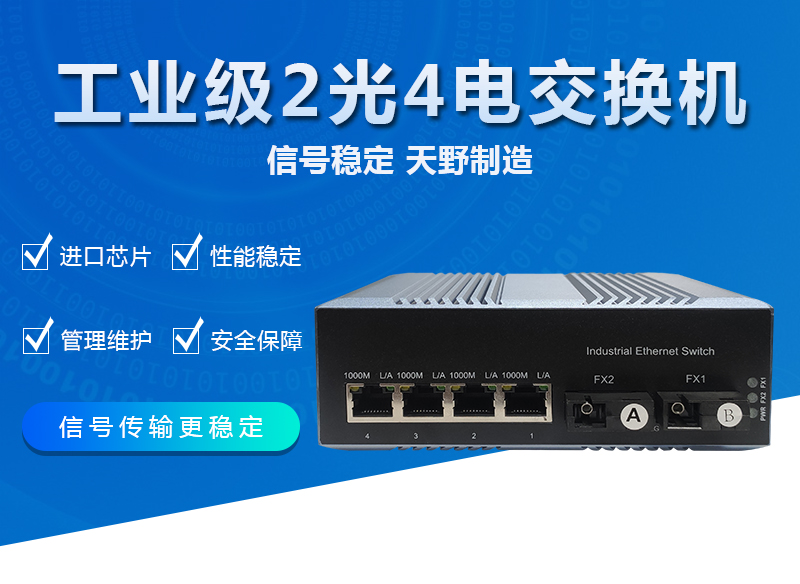 工业级千兆2光4电交换机